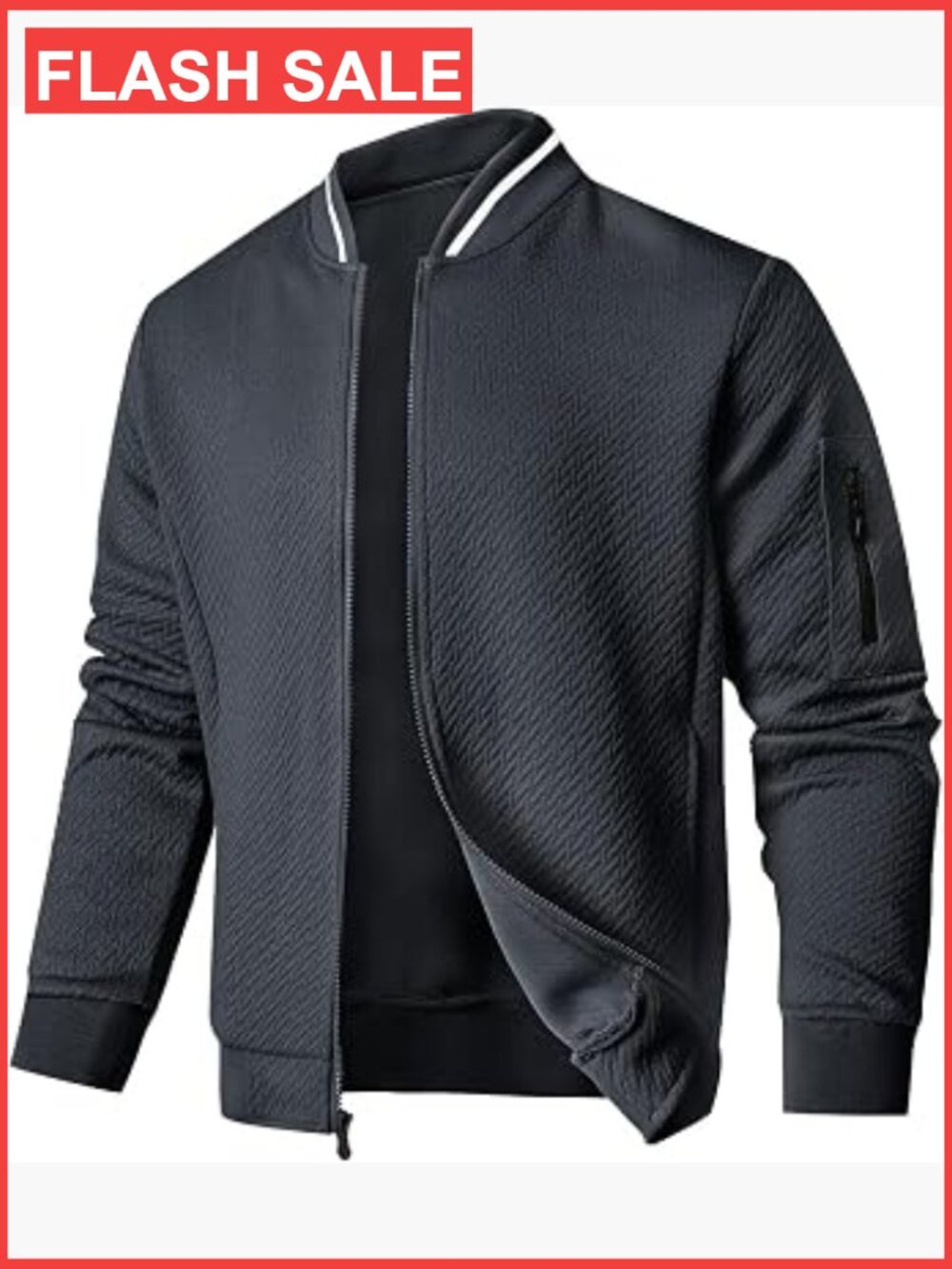 Men's Loose Fit Lightweight Bomber Jacket Zipper Casual Spring Fall Winter